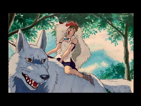 ジブリ もののけ姫 サンと山犬をohuhu Markerとコピックで描く イラストメイキング Drawing Of Princess Mononoke Youtube