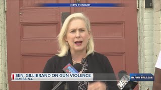 Senator Kirsten Gillibrand announces federal gun trafficking legislation in Elmira