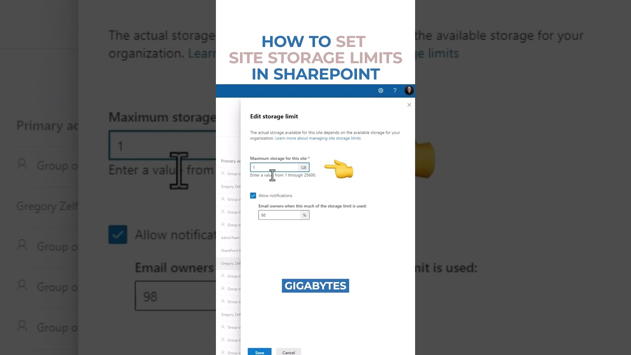 How to set Site Storage Limits in SharePoint