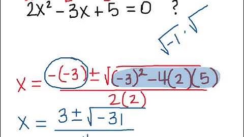 Quadratic Formula with Complex Solutions