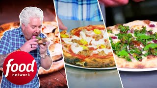Guy Fieri Tries Scrumptious Homemade Pizzas! l Diners, Drive-Ins & Dives Guy Fieri Learns How To Make Authentic Italian Pizza Diners Drive Ins Dives