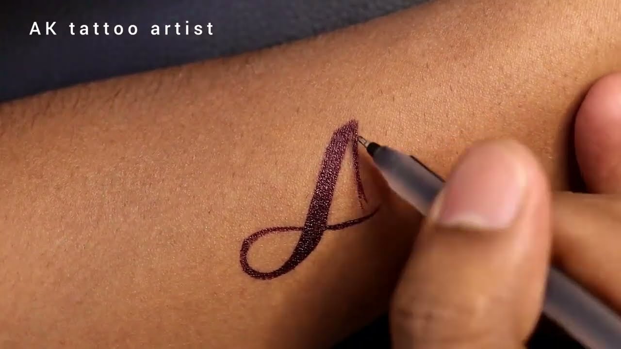 how to make AK name tattoo designs | @aktattooartist - YouTube