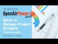 Managing project budgets in Netsuite OpenAir