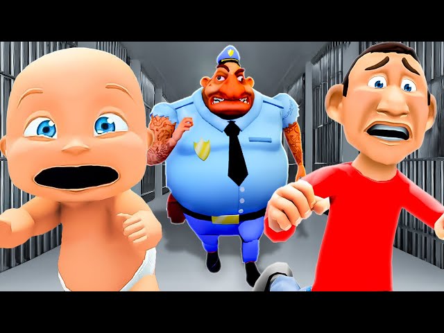 Baby and Daddy Escape LARRY'S Prison! class=