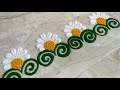 Easy and quick border rangoli design for gudhipadwa festival