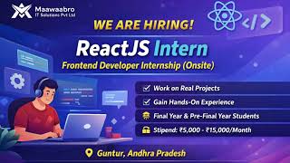 React JS Internship 2026 | Freshers Can Apply | Work From Home Internship