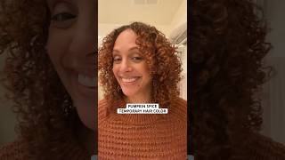 Pumpkin Spice Temporary Hair Color on Curly Hair #pumpkinspice #copperhair  #curlyhair #curls