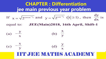DIFFERENTIATION JEE MAIN 2018 16 APRIL SHIFT 1 BY RS SIR