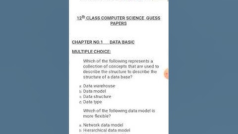 Computer second year guess paper 2021 with smart syllabus.