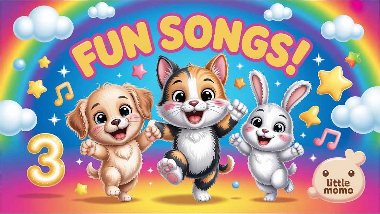 3 Fun Animal Songs for Kids | Little Momo Nursery Rhymes & Learning