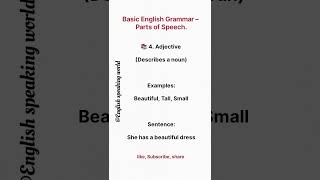 Adjective | Basic english grammar | parts of speech | #english #vocabulary #grammar # shorts