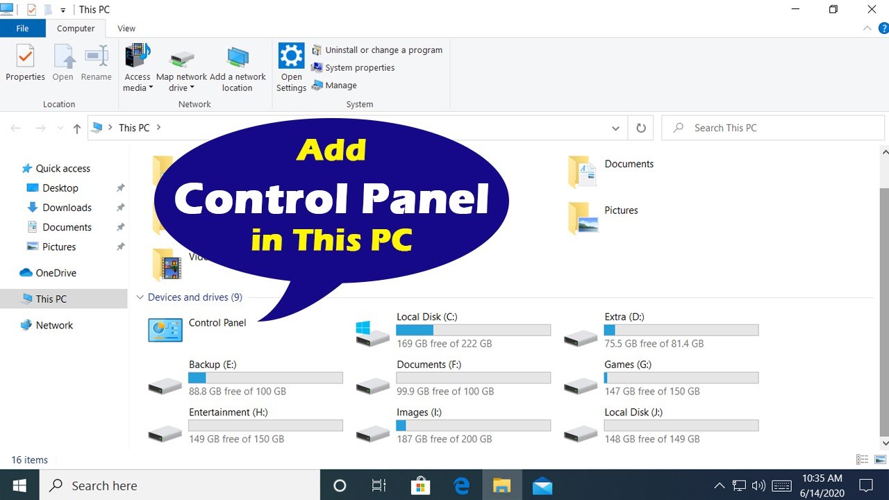 (2020) How to add Control Panel in This PC/My Computer on Windows 10 ...