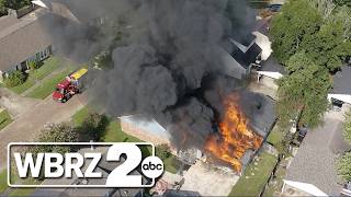 St. George, Baton Rouge firefighters save dog from burning duplex off Coursey Boulevard