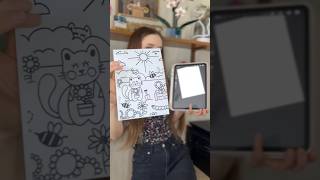 Spring cat coloring page🌸🐈 #coloring #cat #drawing #ipad #art #procreate #cat