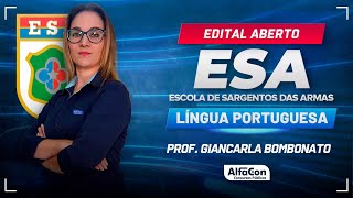 Concurso ESA 2024 - Aula de Língua Portuguesa - Edital Aberto - Alfacon