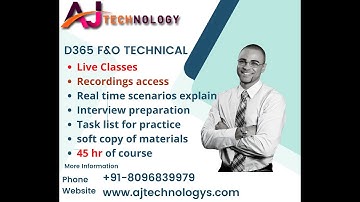 D365 F&O Configuration | AJ Technologys | Amar |