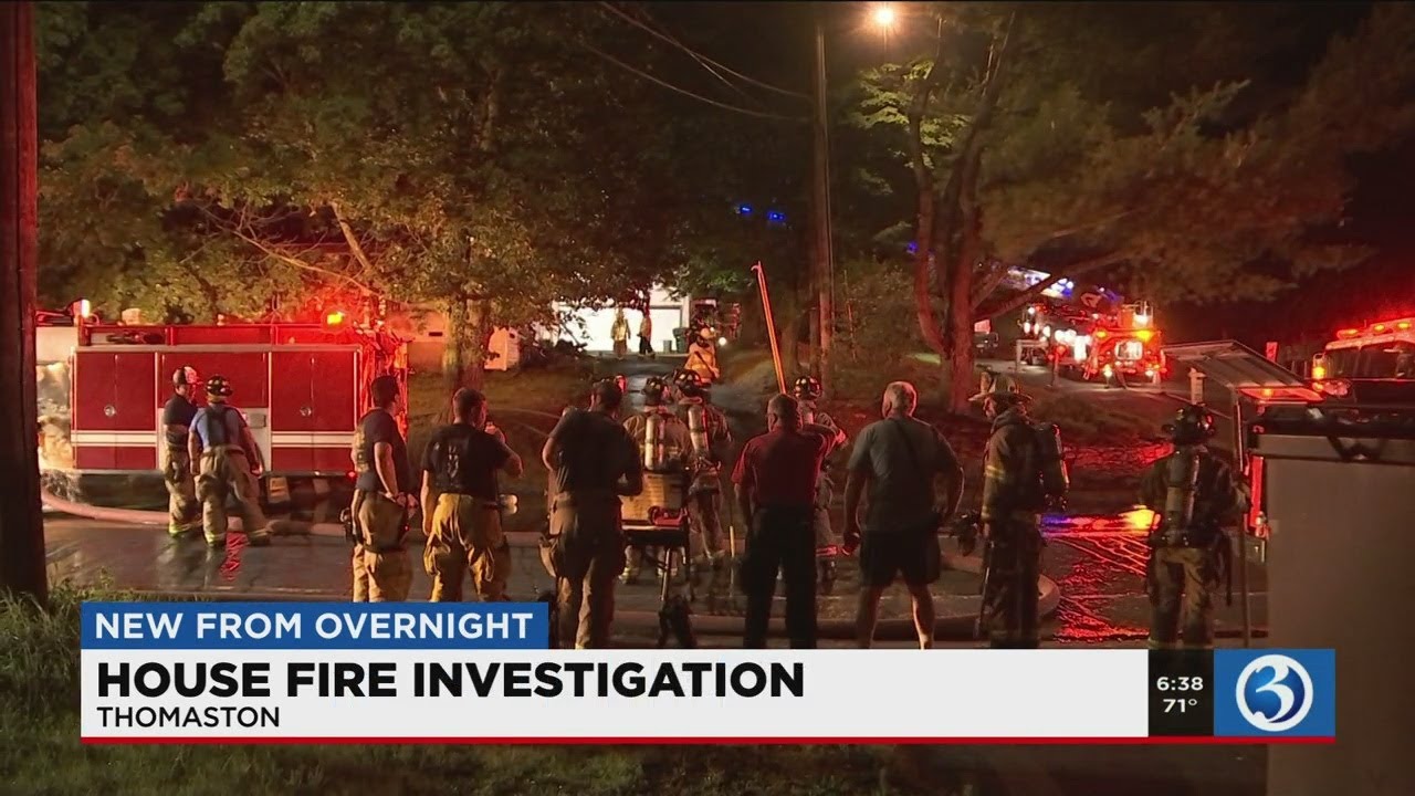 VIDEO: House fire investigation underway in Thomaston - YouTube