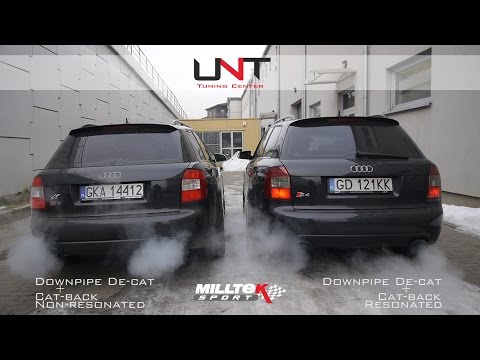 Audi S4 V8 4 2L Wydech Milltek Sport Exhaust Non Resonated Vs Resonated UNT Tuning Center