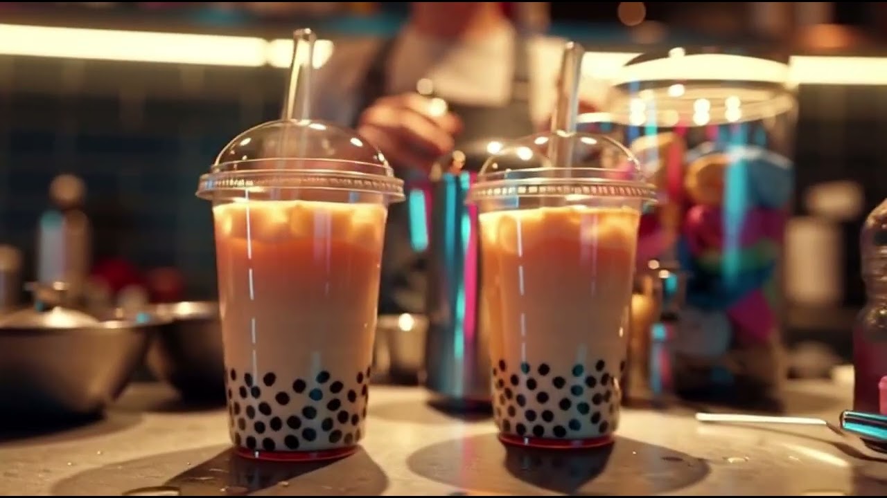 Cozy Night Café Ambience Warm Lights, Bubble Tea Bar Vibes