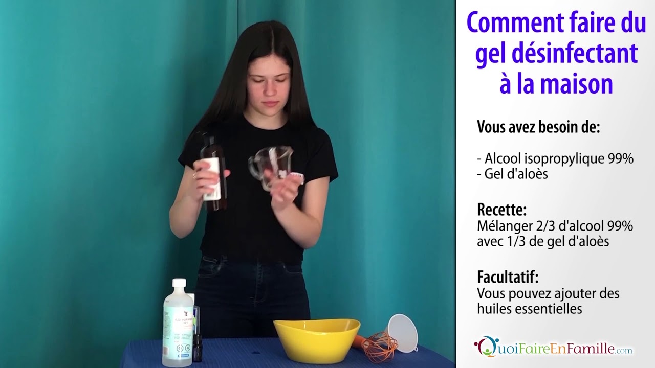 Recette pour faire un gel désinfectant maison - YouTube