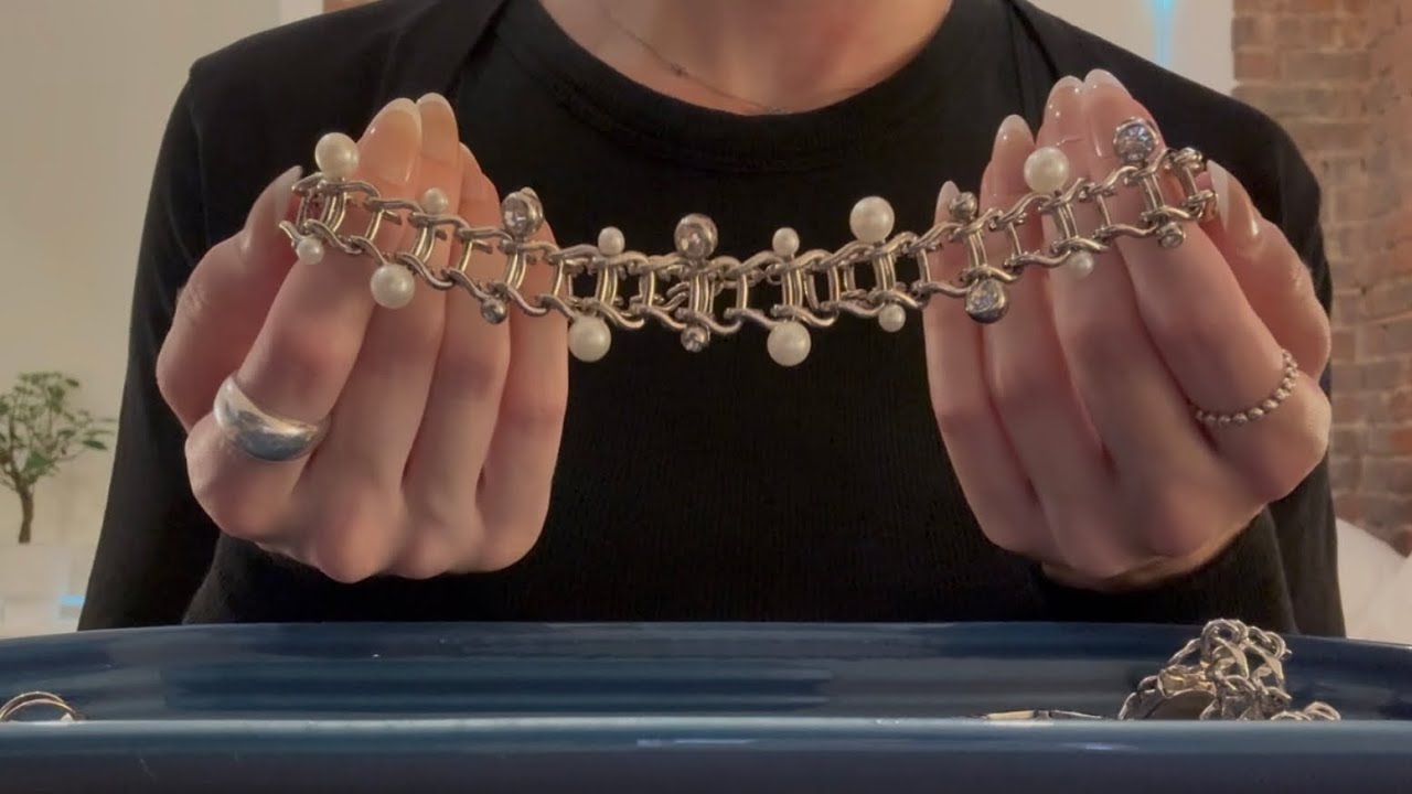ASMR Jewelry Collection Show & Tell | Vintage & Designer (whispering, tapping, scratching)