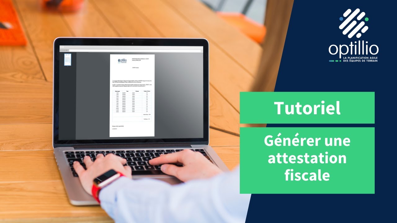 Optillio - Tutoriel générer une attestation fiscale
