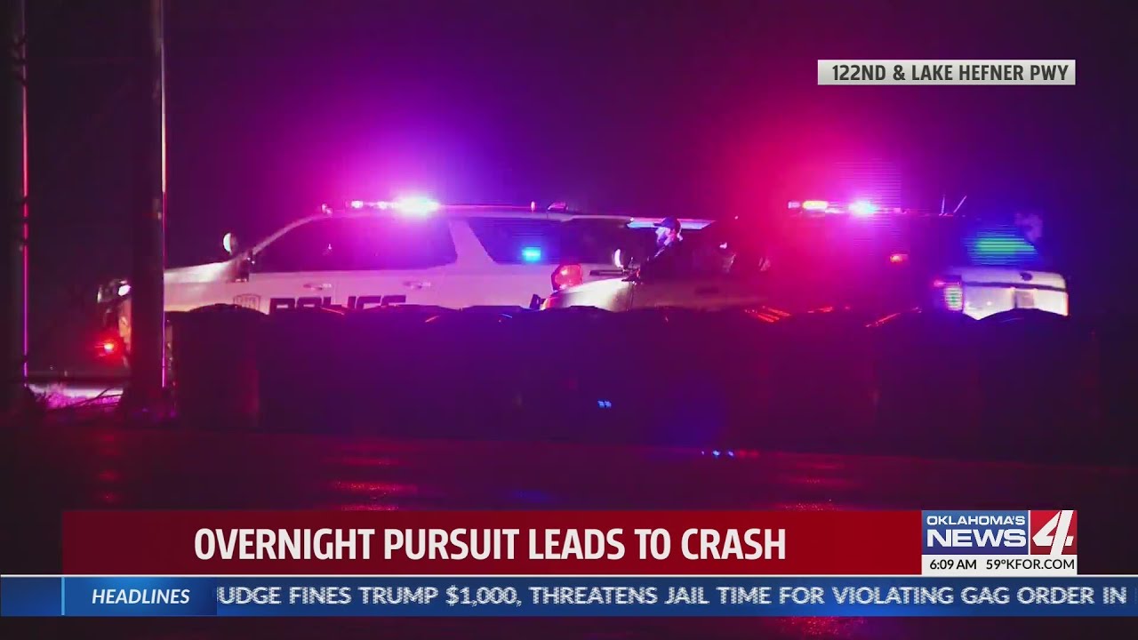 Pursuit leads to crash in NW Oklahoma City - YouTube