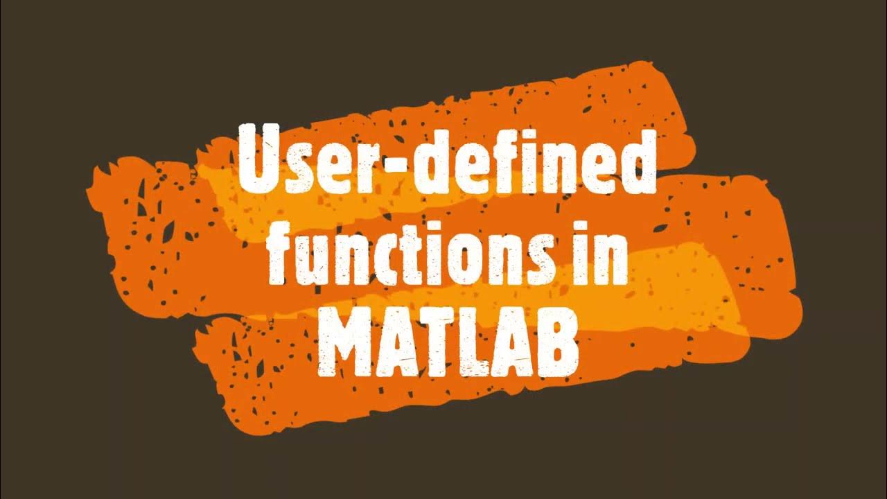 User-defined functions in MATLAB | Introduction to MATLAB | Chapter 7 ...