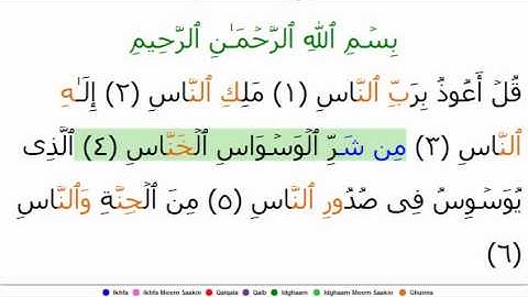 114 An-Nas (Arabic: سورة الناس), or Mankind