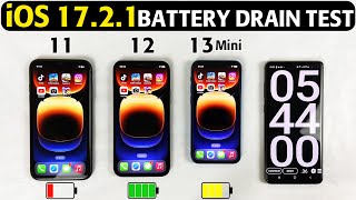 iOS 17.2.1 Battery Life Drain Test - iPhone 11 vs iPhone 12 vs iPhone 13 Mini Battery Test in 2024