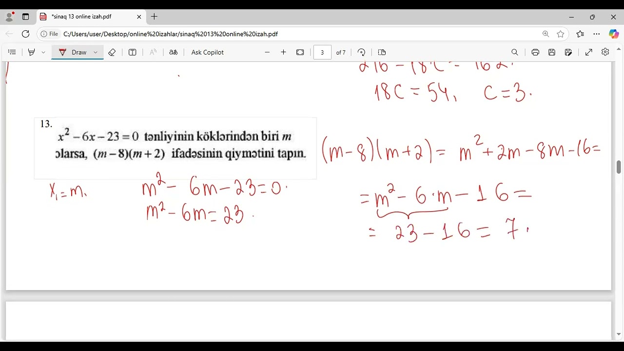 3-cü online sınaq 2025-2026