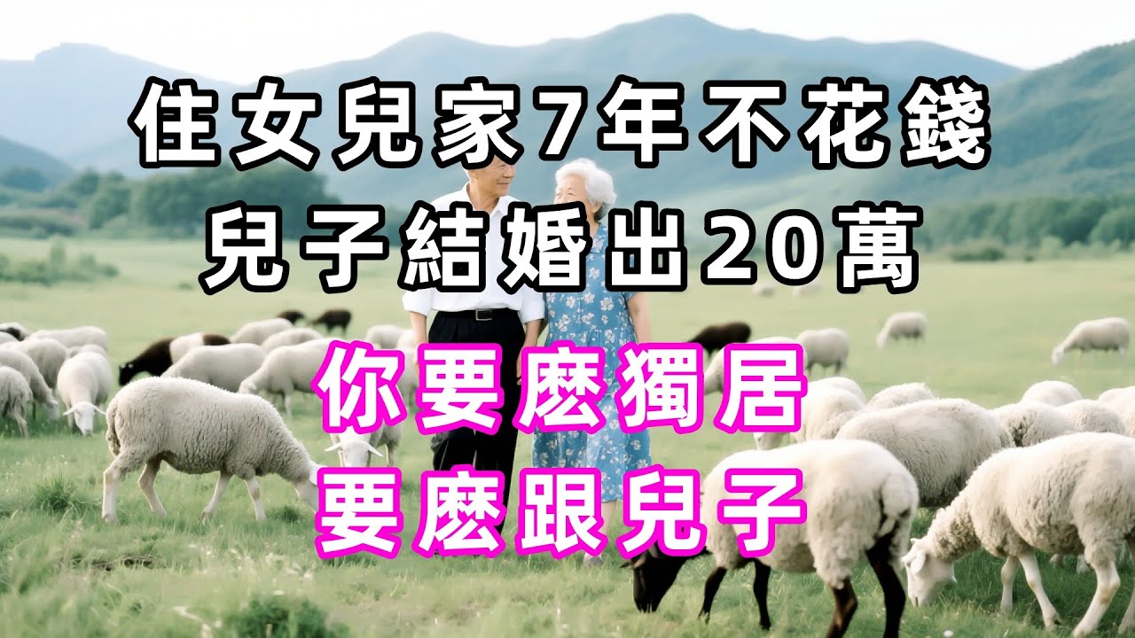 住女兒家7年不花錢，兒子結婚出20萬，你要麽獨居，要麽跟兒子--