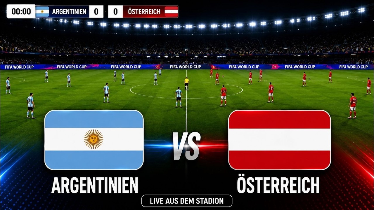 LIVE Argentinien vs Österreich Komplettes Spiel Live-Übertragung Video Gameplay Simulation