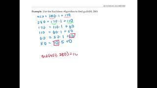 Euclidean Algorithm