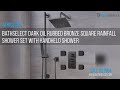 BathSelect Dark Oil Rubbed Bronze Square Rainfall Shower Set with Handheld Shower