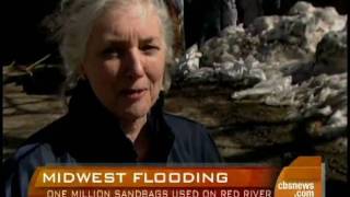 Sandbag Piles to Prevent Floods