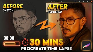 Procreate Portrait Timelapse: How I Rendered This in 30 Minutes