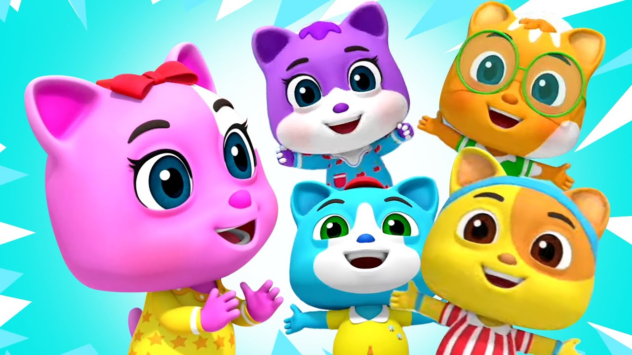 Five Little Kittens, Animal Cartoon Song & Rhyme for Kids