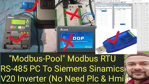 "Modbus-Pool" Modbus RTU RS-485 PC To Siemens Sinamics V20 Inverter (No Need Plc & Hmi )