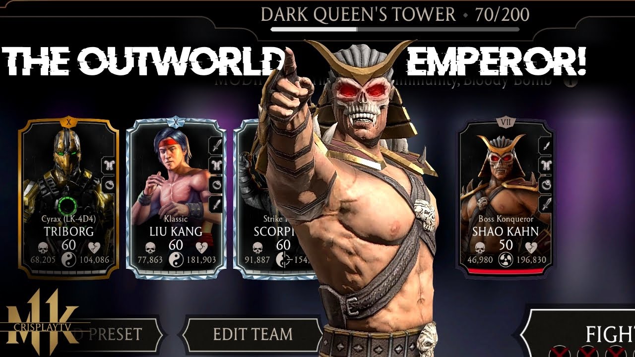 Boss Match 70. The Outworld Emperor! Dark Queen's Tower MK Mobile. 61-75