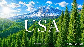 USA 4K Ultra HD 🇺🇸 Relaxing Nature Video  | 1 Hour Drone Scenery | FLYING OVER USA 