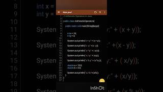Arithmetic Operators in Java. #javaprogramming #java #programming #pythonprogramming #coding #js #c