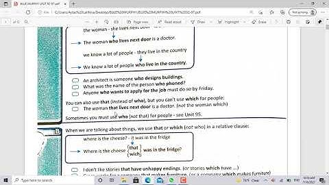 BLUE MURPHY UNİT 92 RELATİVE CLAUSES 1 WHO,THAT,WHICH