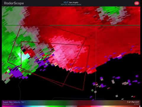 Confirmed PDS tornado in Texas (velocity)