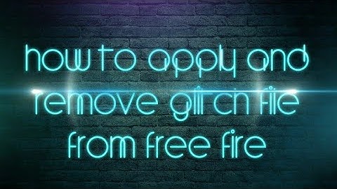 How to apply and remove glitch file from Free Fire⚡ | Fully explained | FreekFireOfficial🔥