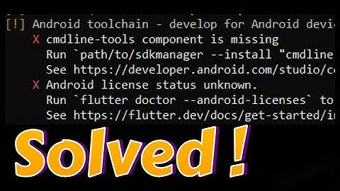 How to fix error cmdline-tools component is missing | flutter doctor error fix in windows