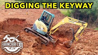 Farm Pond: Digging the Keyway.  Part 3/7