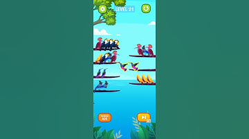 Bird Sort Puzzle: 🐦🦜Level #21 Gameplay (Android, iOS) #Youtube  Shorts #PlayGo!