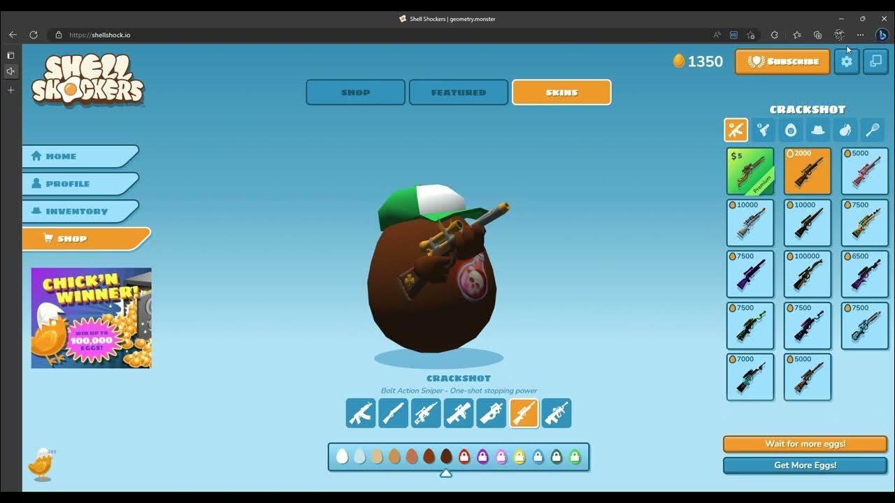 Shell Shockers hack/ free hat skin accessory/ 100 working YouTube