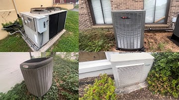 Lennox XP25, McQuay, Daikin Inverter, & Trane XV18 Air Conditioners & Heat Pumps Running (Cool Mode)